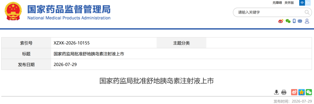 恒瑞医药1类新药获批上市