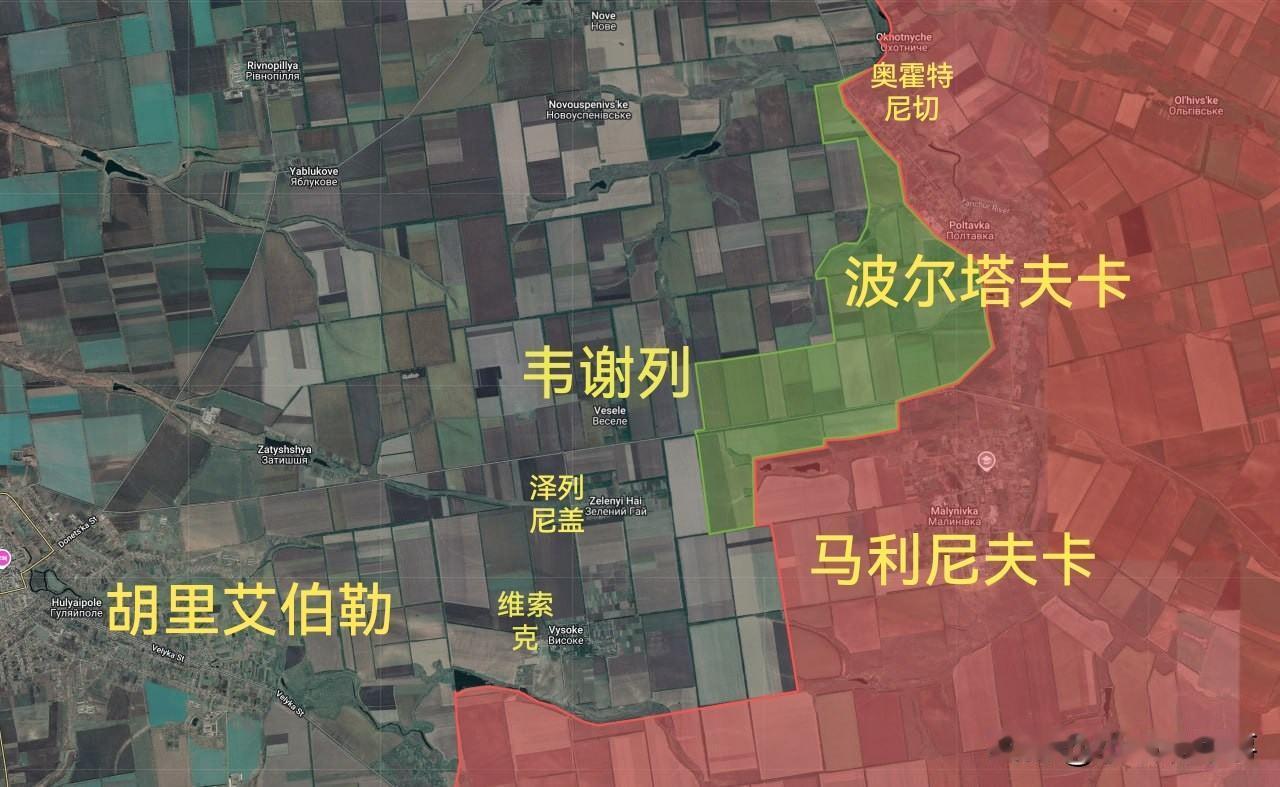 10月23日K哥报告称,俄军继续在扎波罗热州胡里艾伯勒以东方向(图一)、以及红军