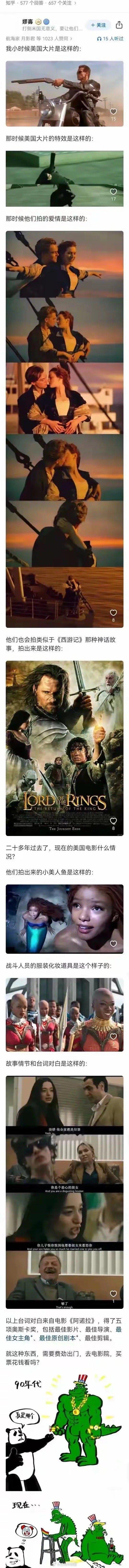 好莱坞电影的退步真是肉眼可见……​​​