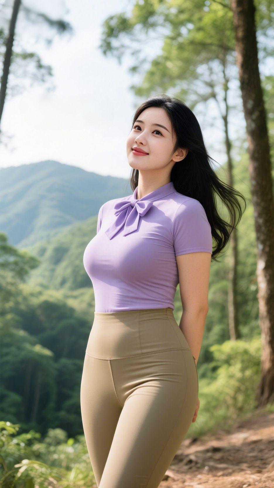 紫衫栖山风山风裹着林野的潮气漫过时，她立在坡间，紫衫像浸了浅雾的云——软质