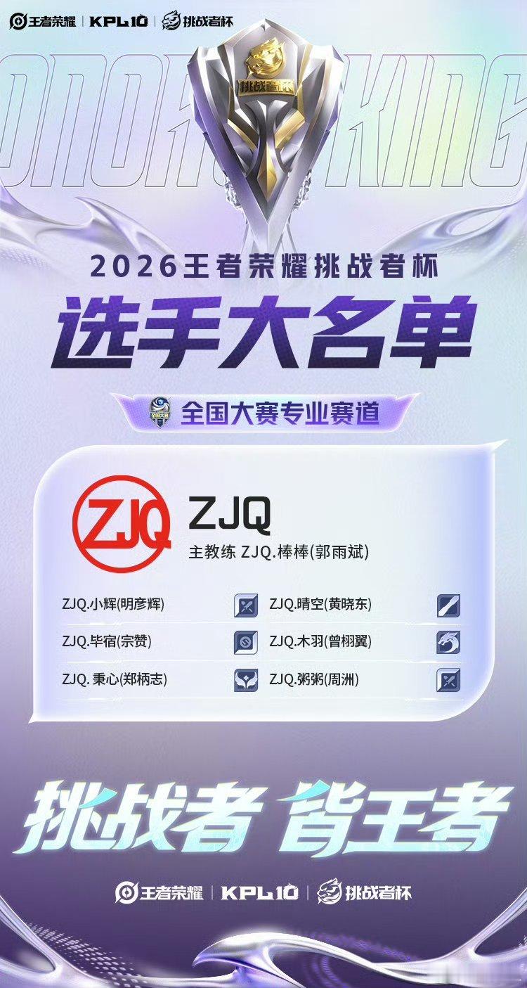 2026挑战者杯大名单2026王者荣耀挑战者杯挑杯大名单公布