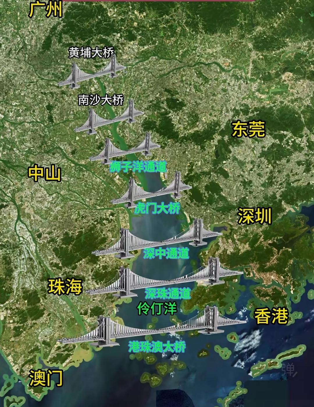 需要多少条通道才能缝合珠江口？好像只有南沙大桥是省级高速的大桥，其余的都是国家