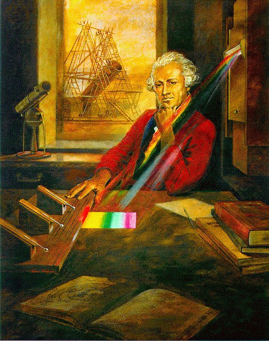 1800年，威廉·赫歇尔通过棱镜测量太阳光在可见红光光谱之外的温度，发现了红外辐