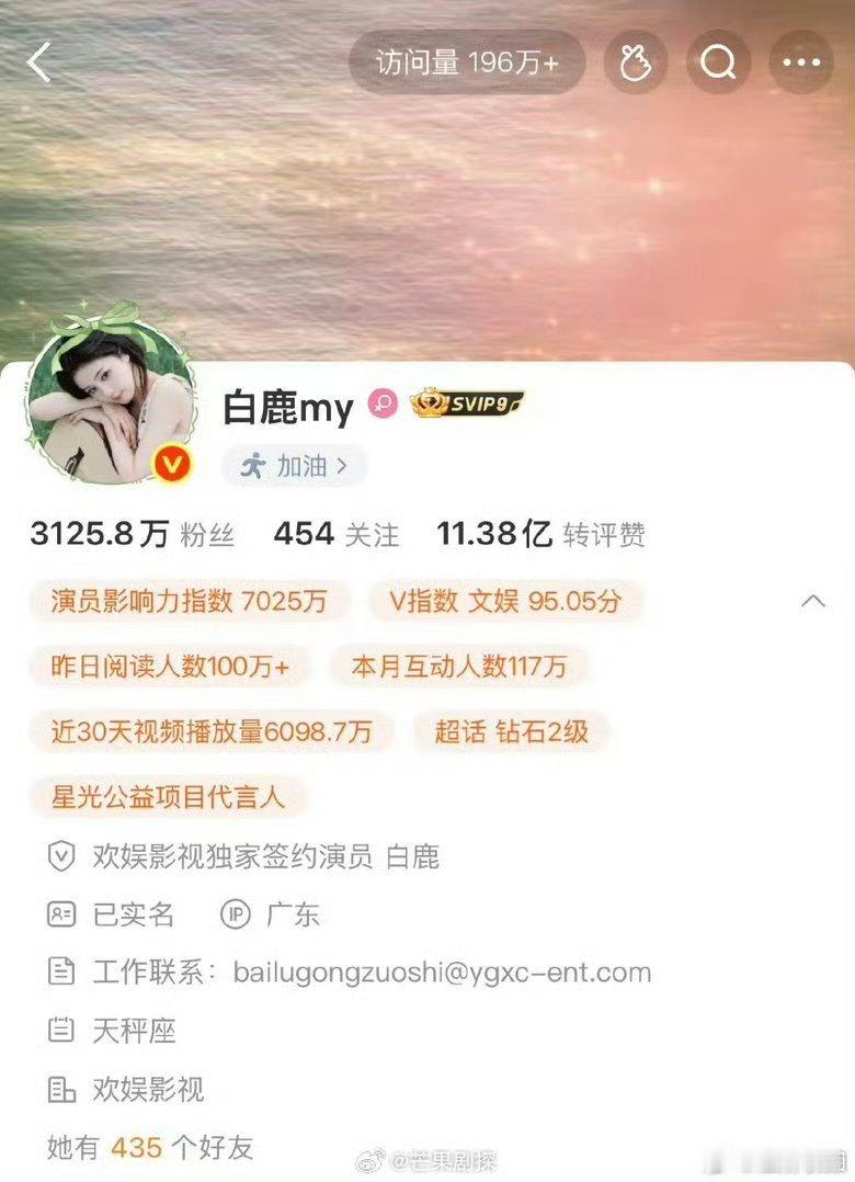 白鹿简介删掉了欢娱白鹿简介代表作白鹿简介删掉了欢娱，新增了代表作