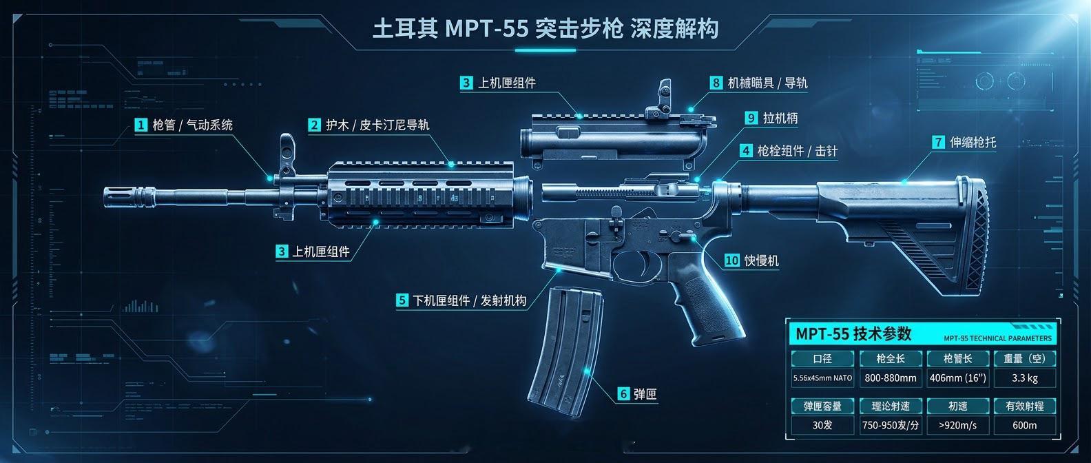 一把5.56毫米的“国产之光”：MPT-55突击步枪如何征服土耳其军队？2017年伊斯坦布尔防务展上