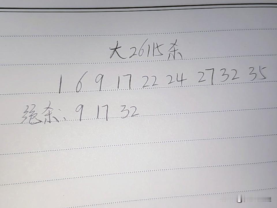 大乐透26115期排码01、06、09、17、22、24、27、32、35绝