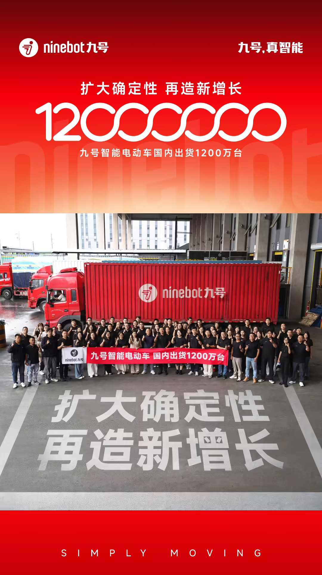 九号国内累计出货1200万台九号电动车月均出货达40万台6月23日，九号电动发