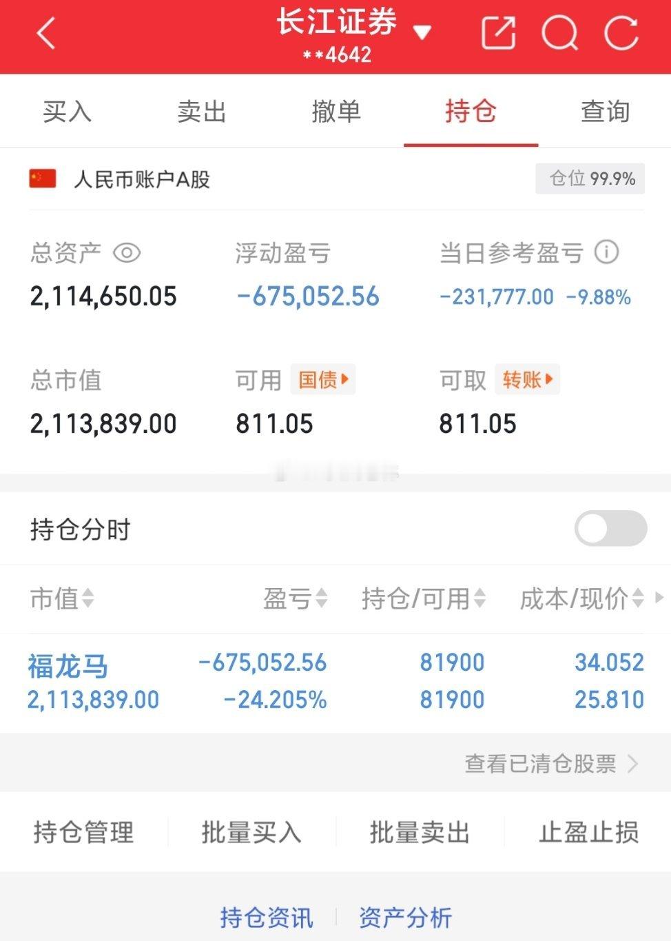 用80万本金实盘记录（第138天）实力见证，拒绝马后炮！！！继续持有：福龙马今