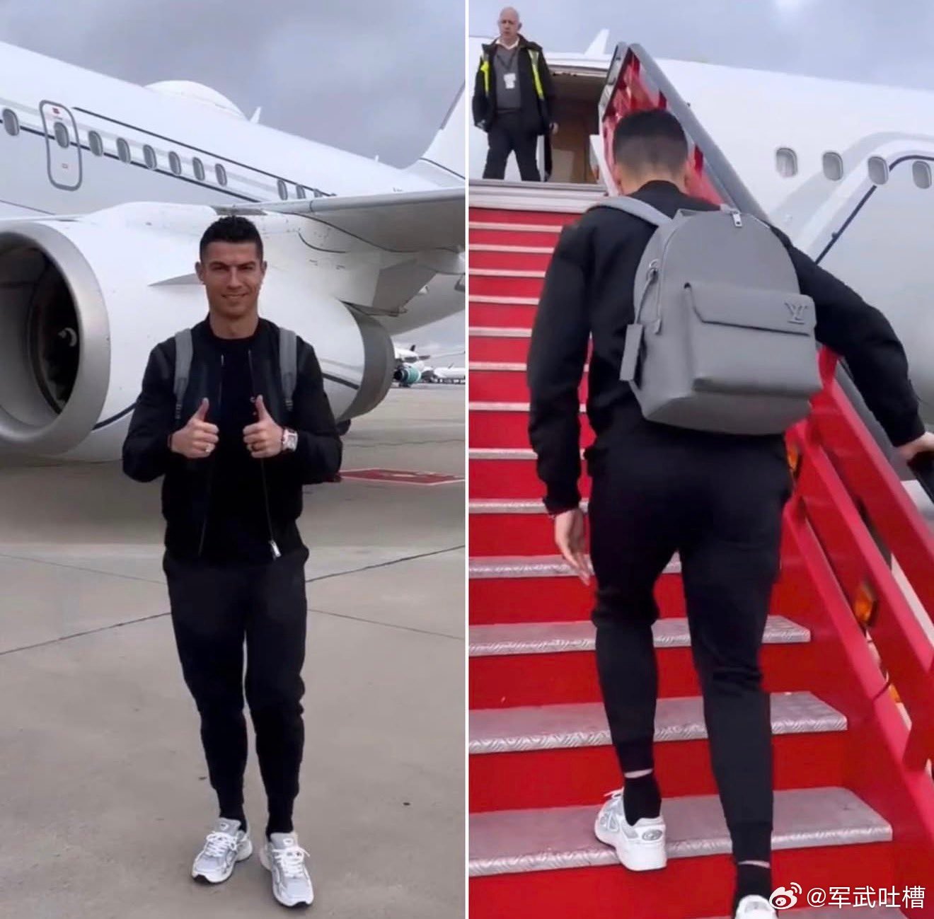 C罗也跑路了坐庞巴迪私人飞机从利雅得回到了西班牙马德里迪丽热巴滞留迪拜越来越多