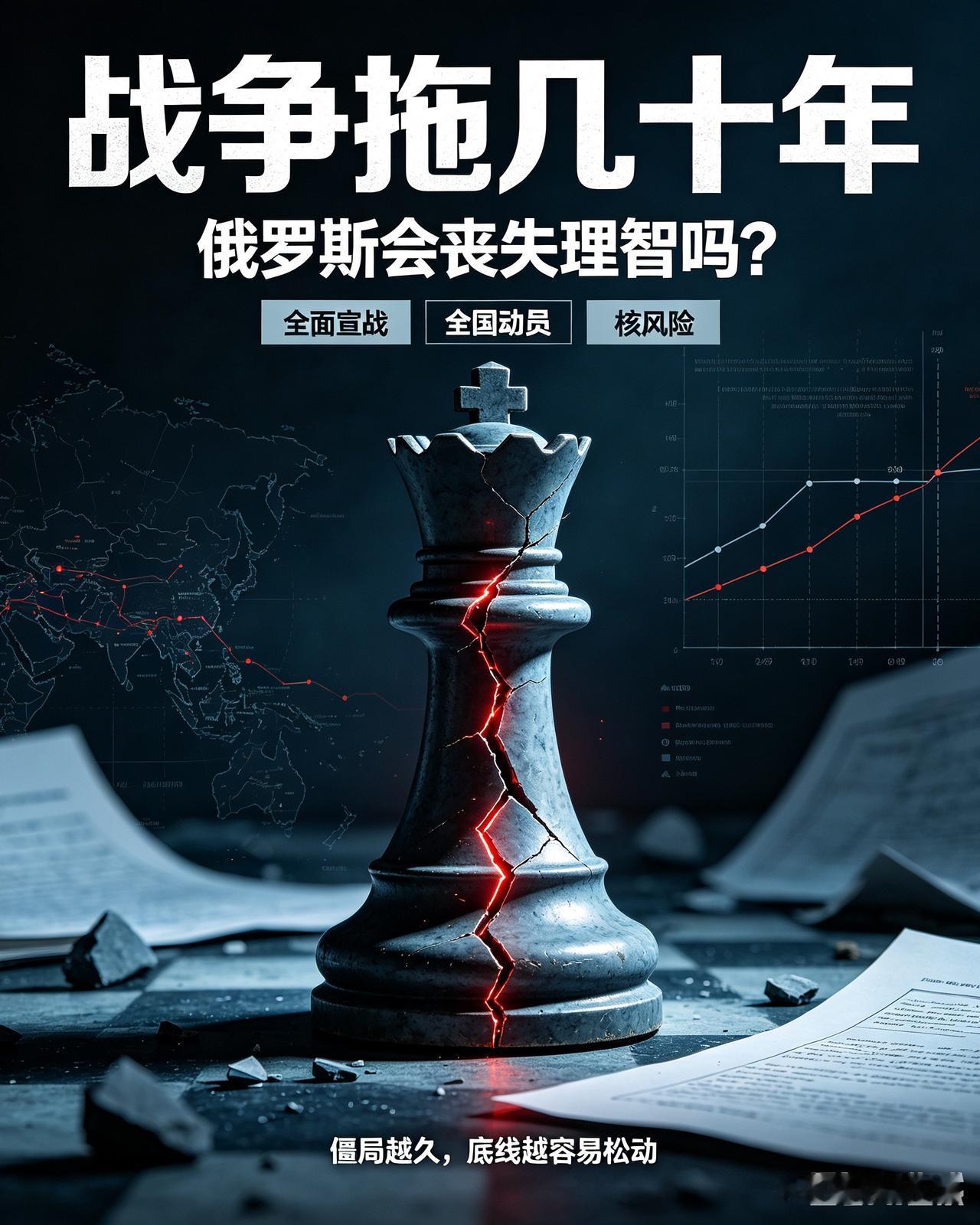 战争拖几十年，俄罗斯会不会被逼疯、全面宣战、甚至扔核弹？俄乌僵持十年不散场！俄