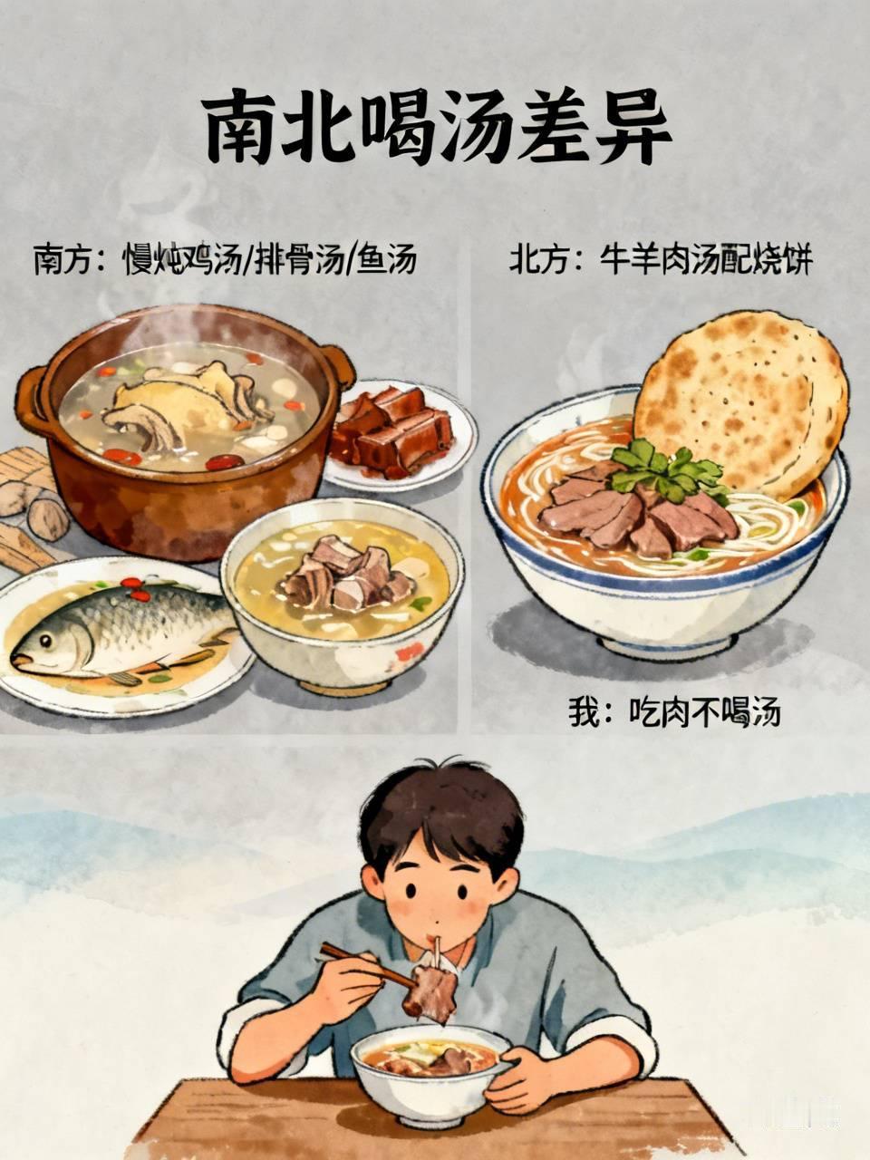 为啥南北喝汤差别这么大？我只吃肉不喝汤，总被说不懂营养发现一个很有意思的现