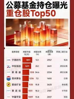 关注机构持仓，公募基金重仓股TOP50。干货分享基金
