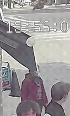 大车在斑马线前也没有减速，这也跑的太快了。外卖小哥过斑马线也不考虑大车会不会不