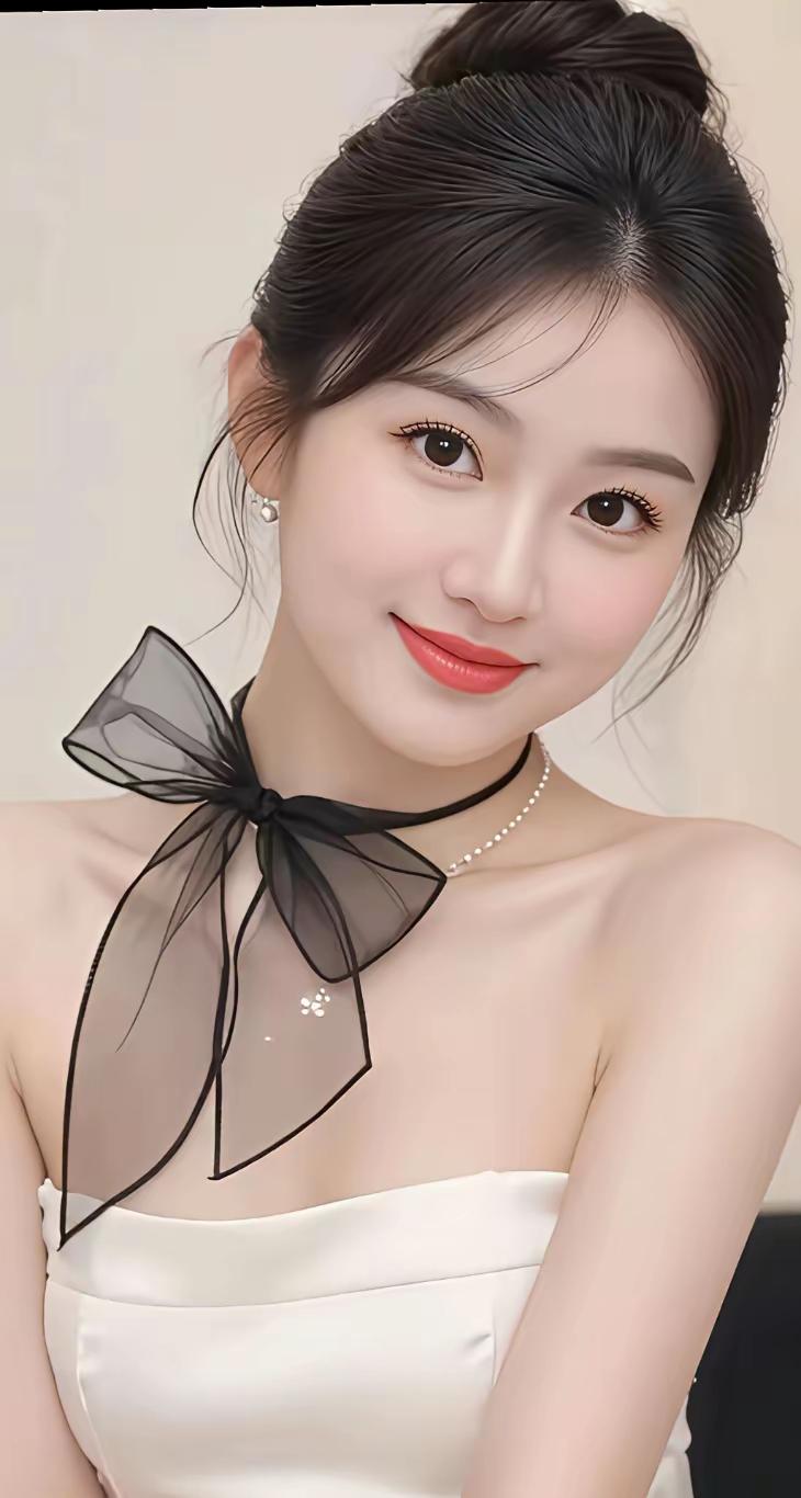 黑白蝴蝶结那可是经典搭配，整个高级感拉满。洁白的婚纱上点缀着黑色蝴蝶结，简约又不