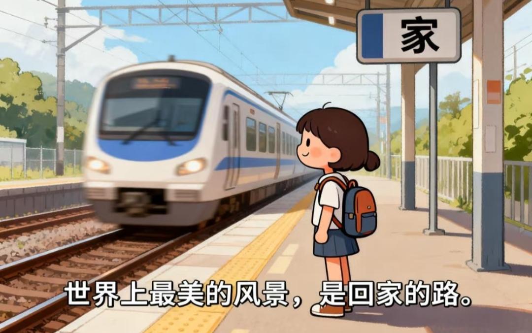 出远门回家一定要给父母提前说。世界上最美的风景，就是回家的路。为什么呢？不