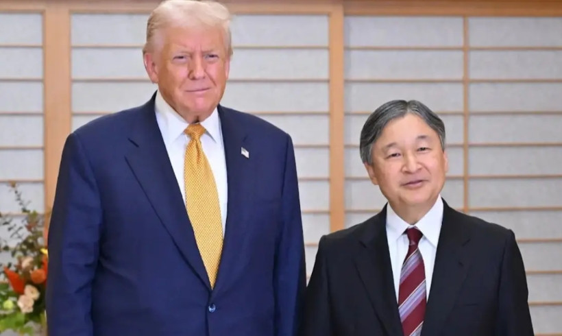 特朗普会见日本天皇德仁。身高差,显示了日本天皇的真实身高,仅162厘米。尽管日本
