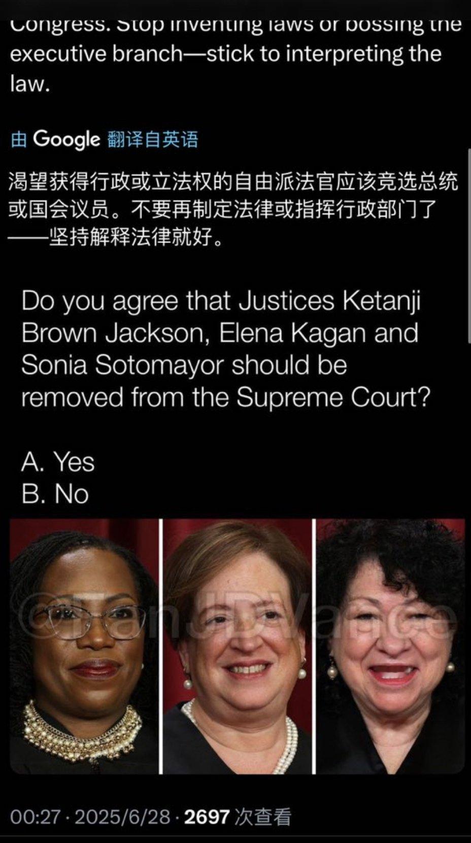 当法官好，不用费劲巴拉的去参选，当一个地区法官就可以撤销总统令，集立法司法行政三