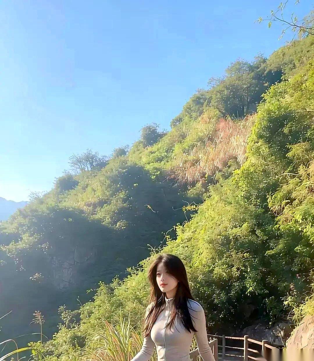 半山腰，正累得像狗一样喘气，前面一股风，飘来一阵精致的香水味儿。我猛地抬头，一