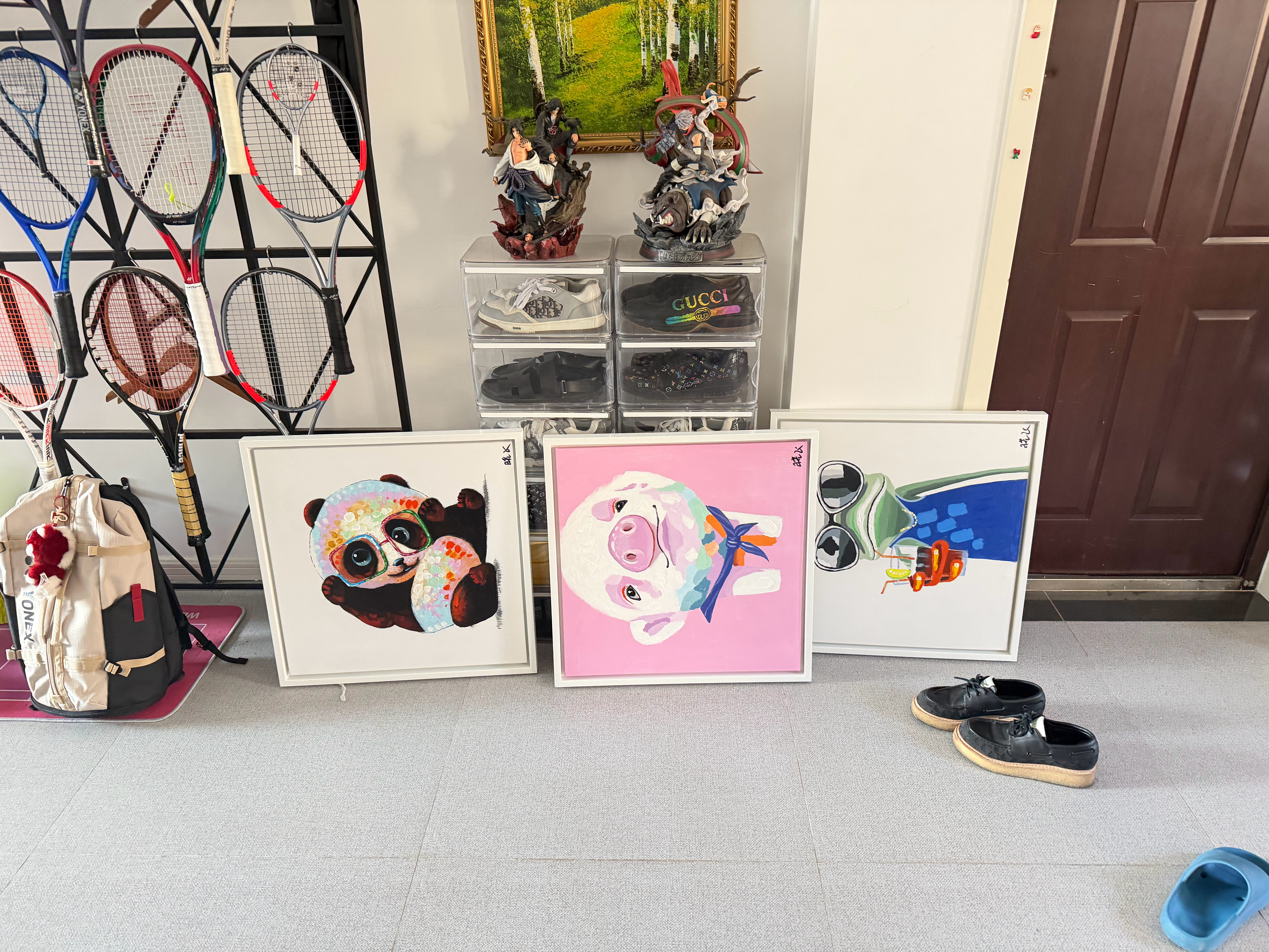 准备把三幅油画扔了，现在看着其实还挺可爱的