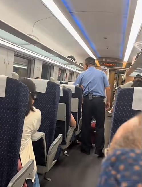 四川广元站，一群大妈在高铁上高声说话，一女生看不下去出言制止。却被大妈阴阳:想安