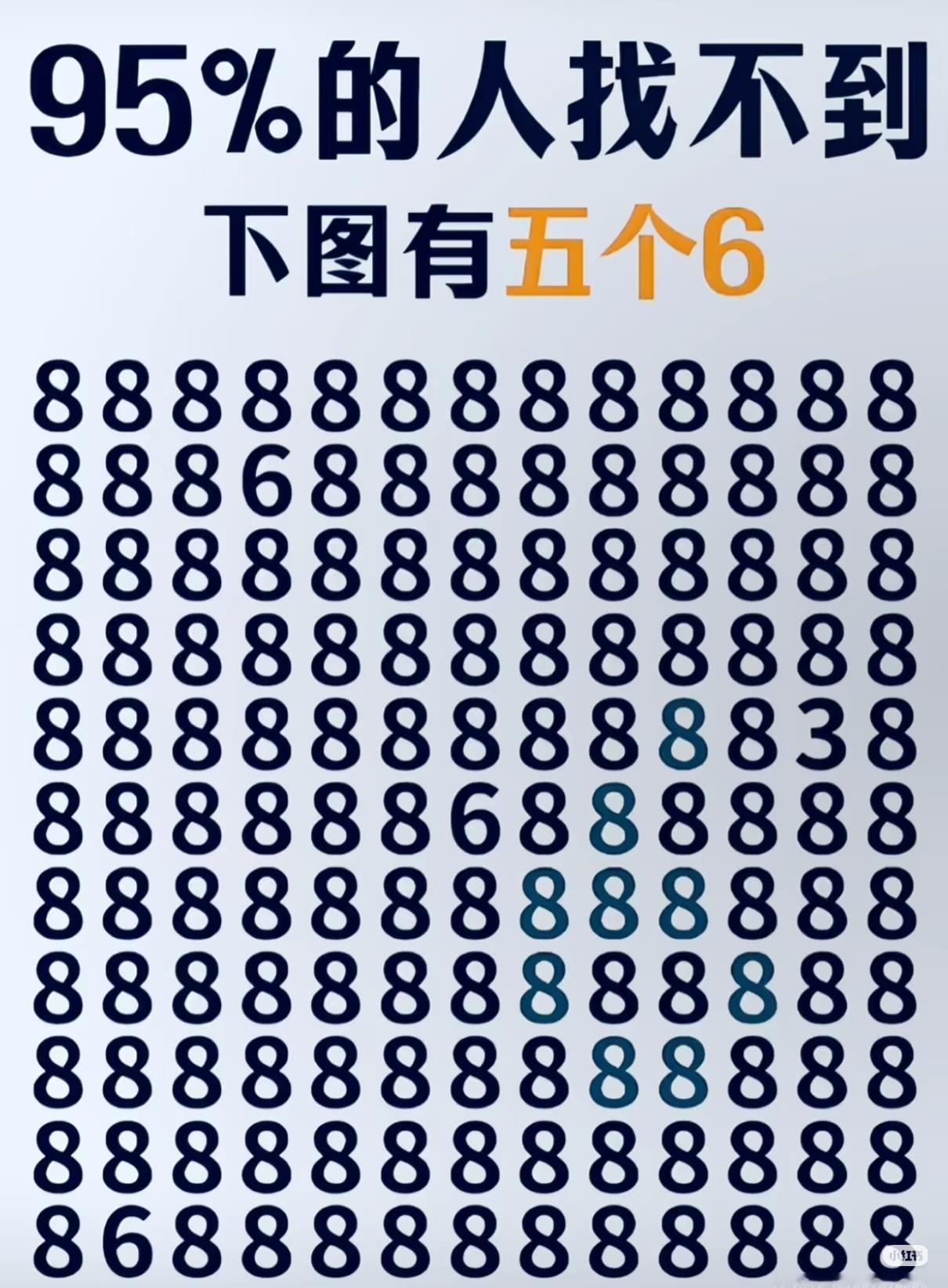 考验眼力到了！下图中有5个6能30秒找出的直接封神！