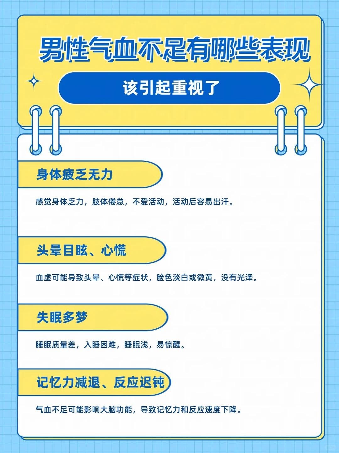 男性气血不足有哪些表现？