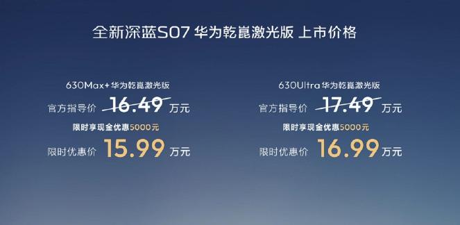【华为乾崑激光上车深蓝S07】15万的华为乾崑？20日晚，深蓝S07华为乾崑激