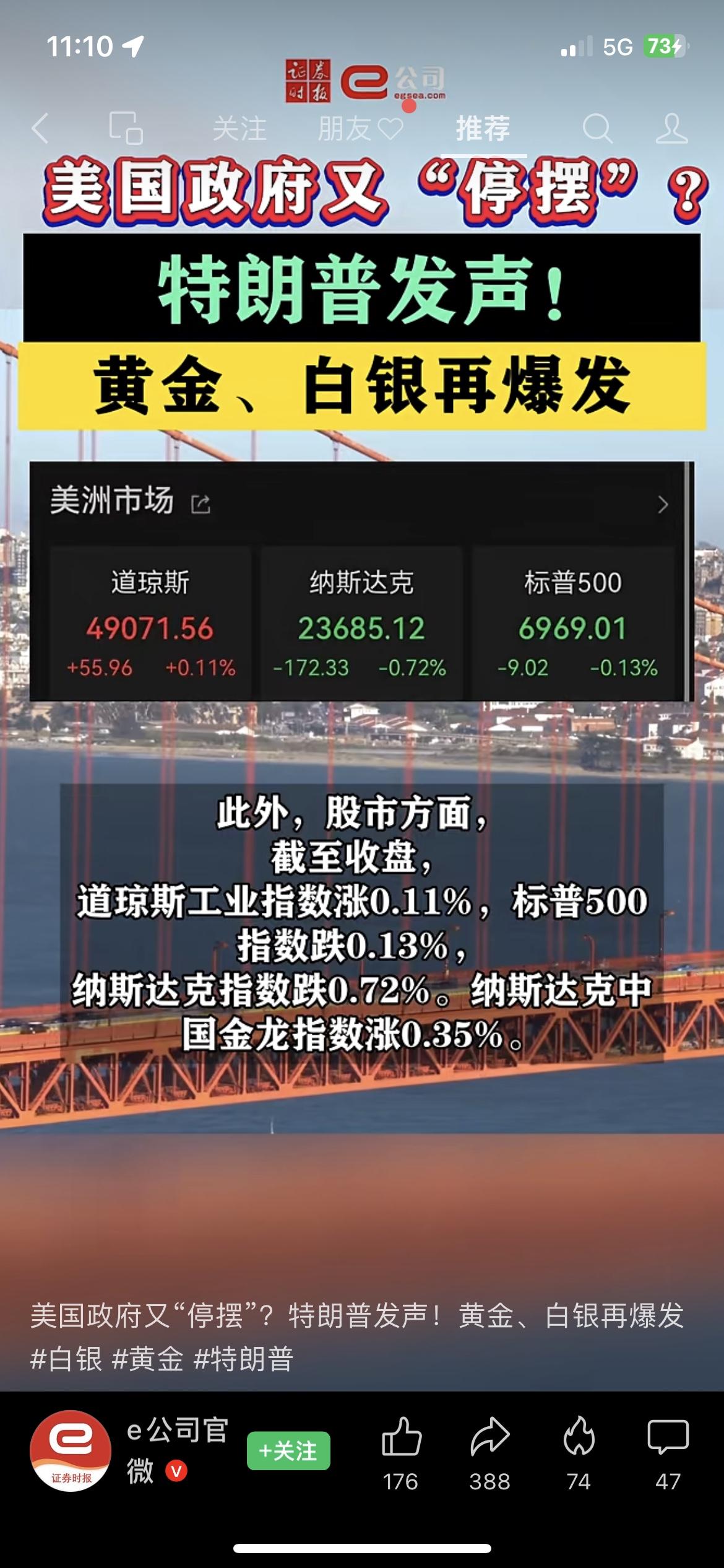 突发！美国政府要停摆，黄金直接飙上5400美元！昨晚美国国会拨款法案没通过，政