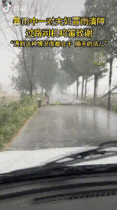 河南驻马店这对冒雨挪树的夫妇，用最朴素的行动传递了满满的正能量，连新华社都专门点