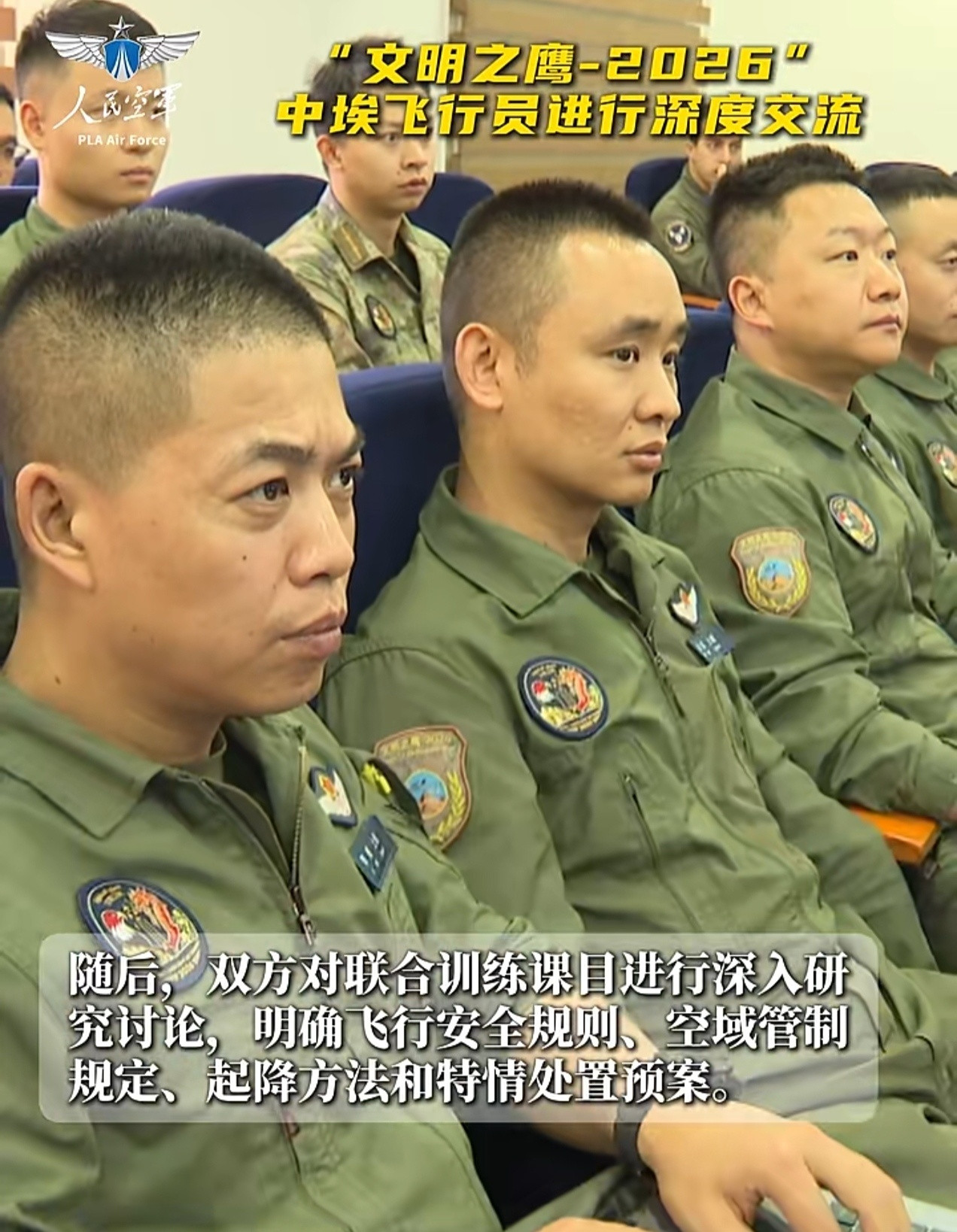 中埃空军“文明之鹰-2026”联合训练的任务章和臂章