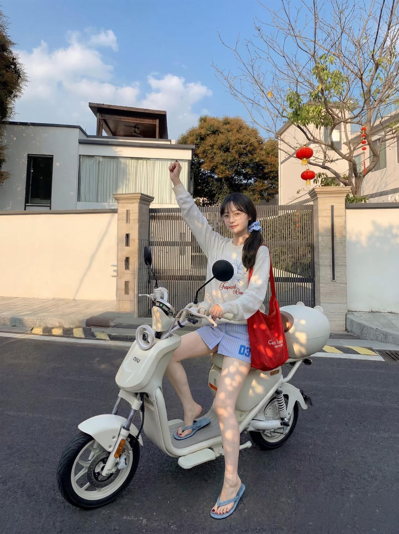 骑着小摩托，开启快乐的一天