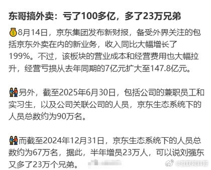 真炸裂！这就是大家佩服刘强东的原因！看到了没？多了23万员工，亏损100多亿！宁