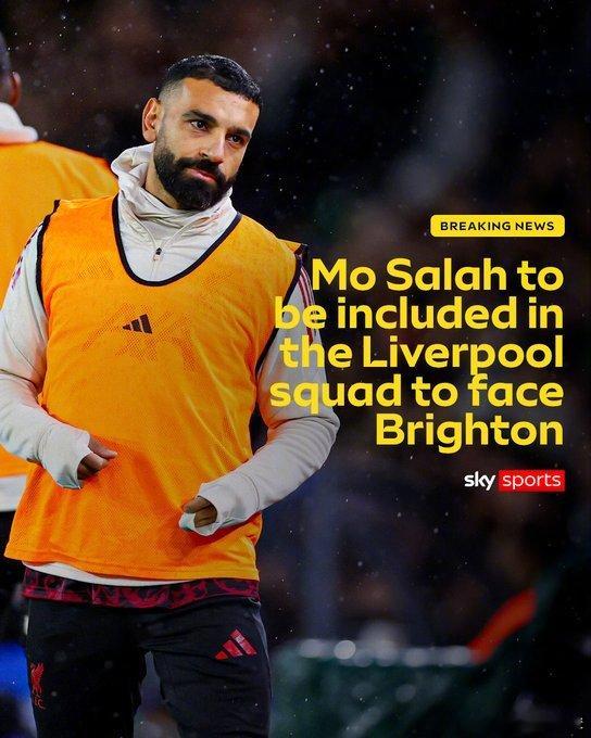 早上好！英媒报道，当地时间周五萨拉赫与斯洛特进行了积极的会面后，周六英超第16轮