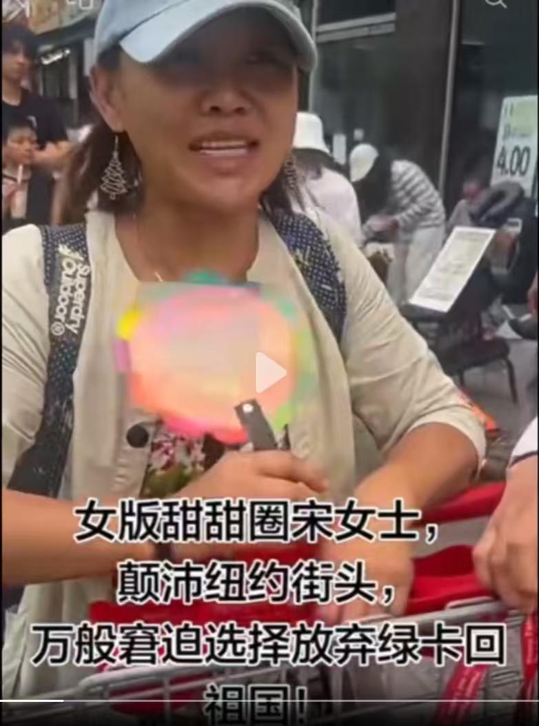“女版甜甜圈”宋女士要回国了，一场荒诞的“美式幻梦”！近日，纽约法拉盛的街头