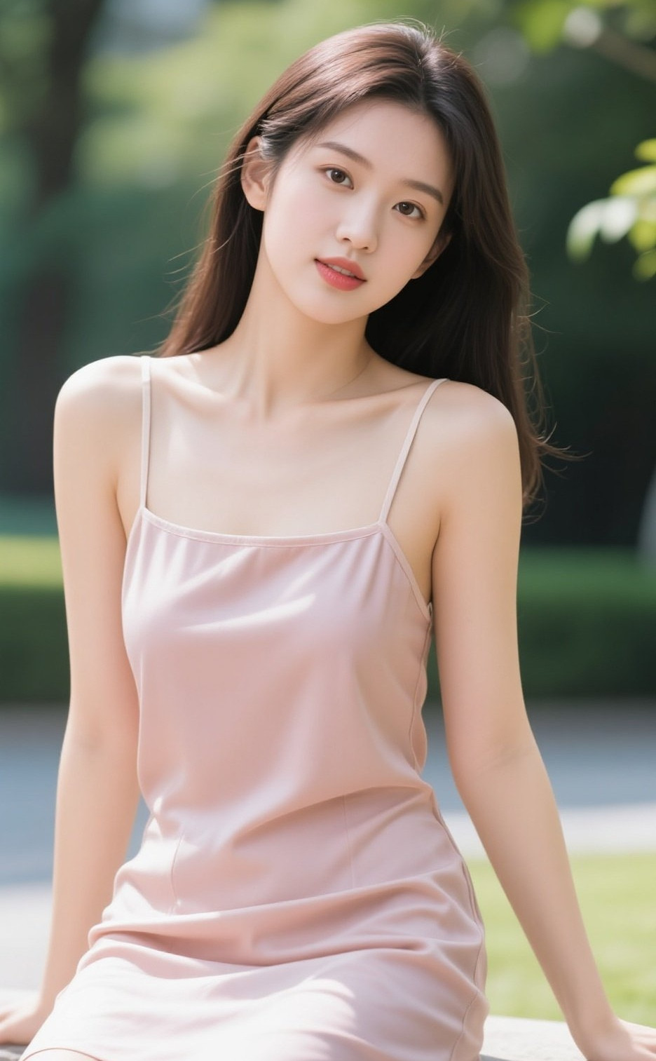 美眉眸若秋水，气质清冷如霜