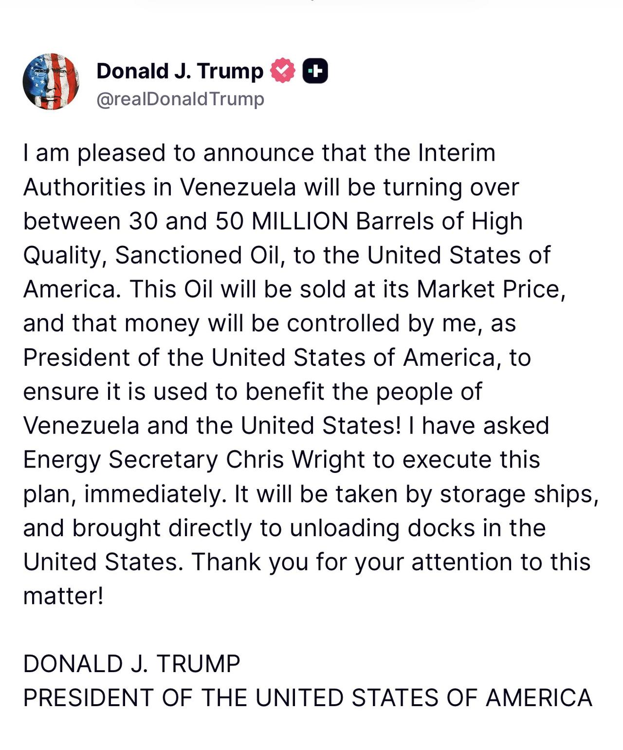 特朗普可真是大修辞家啊！听听他说得多好听，推文翻译：“我很高兴地宣布，委