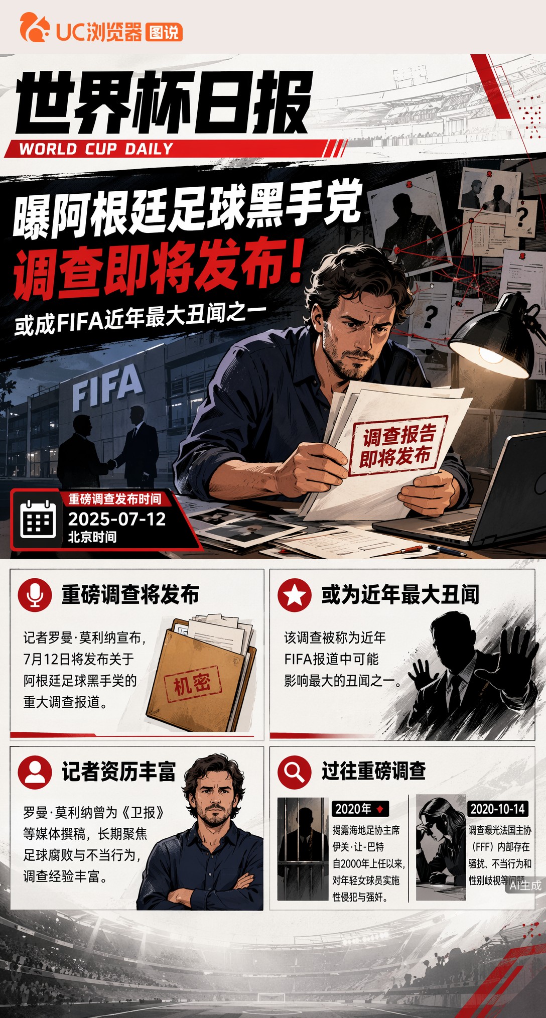 曝阿根廷足球黑手党调查即将发布！记者称或为近年国际足联最大丑闻
