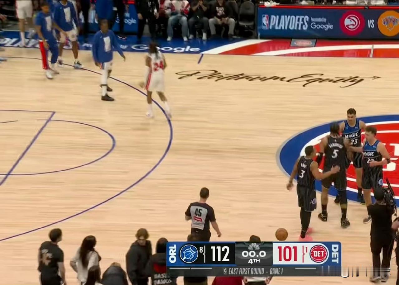 第一场以下克上来了！今天的NBA季后赛继续进行，客场作战的魔术队以112-1