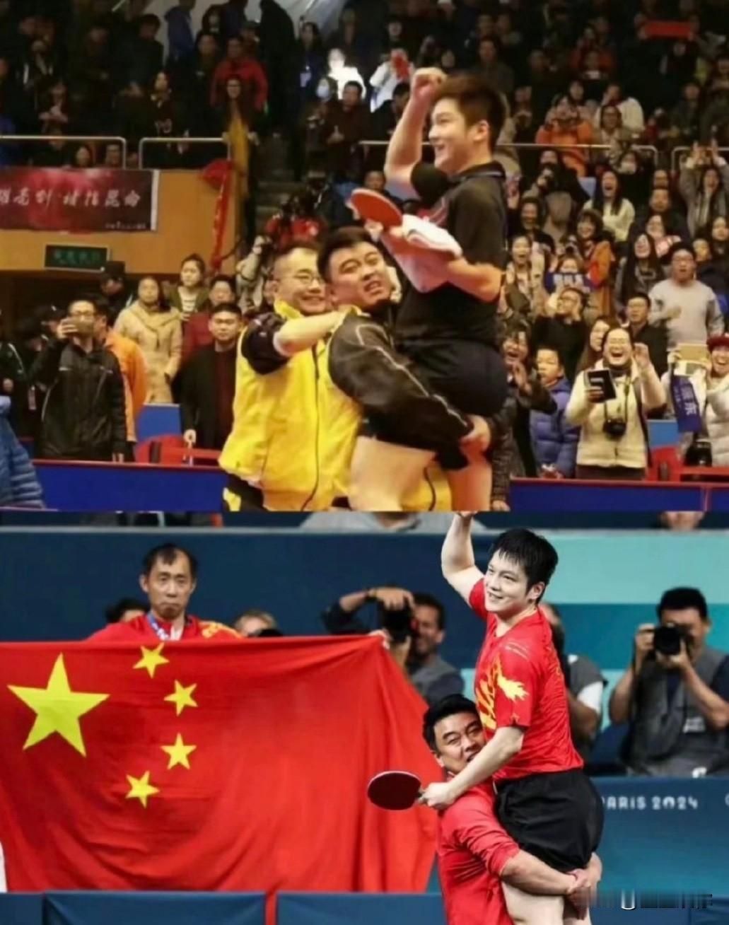 其实现在回想一下，樊振东巴黎男单夺冠拉着王皓一起举国旗这件事情，有没有可能是，不