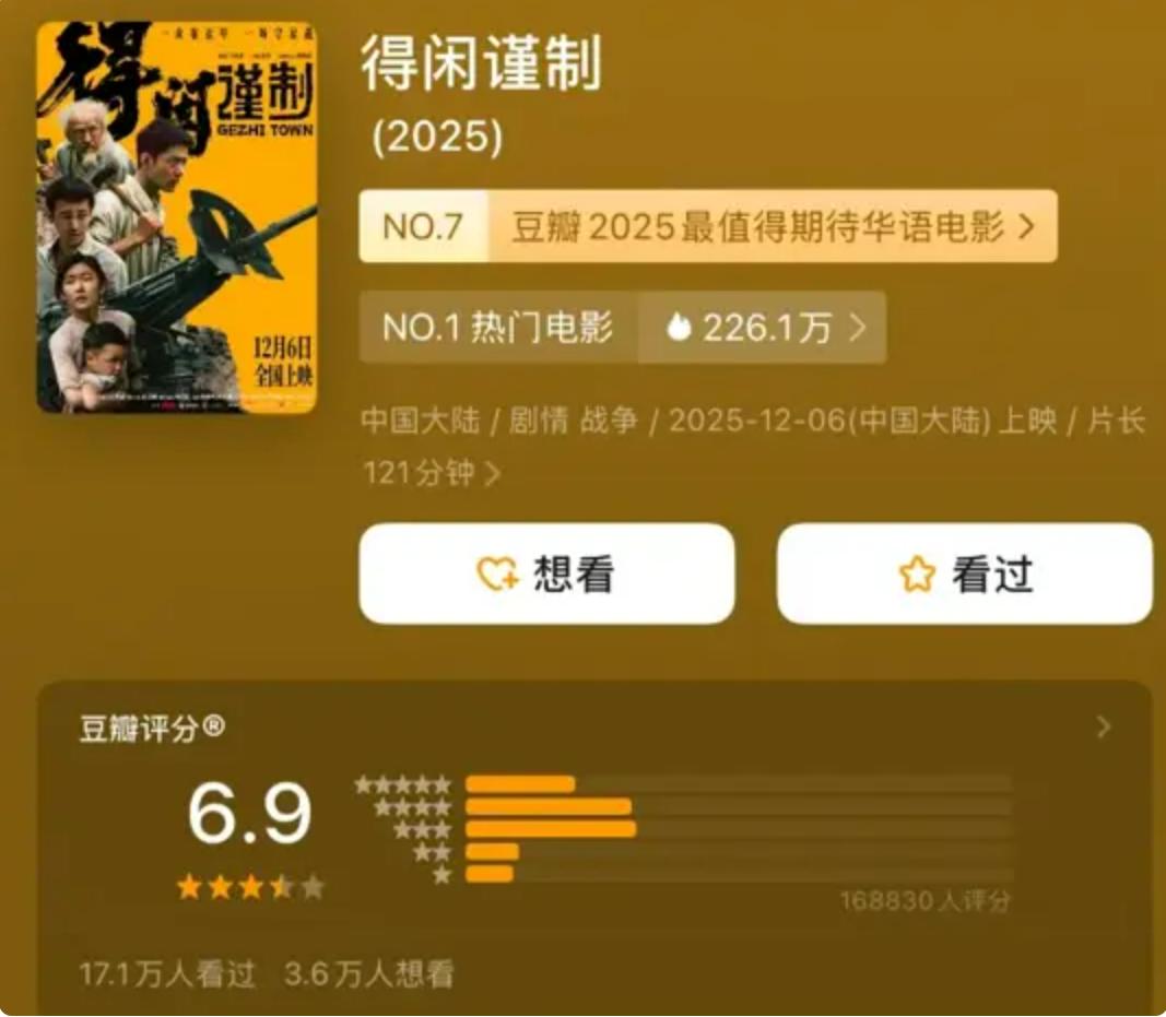 一星恶意压不垮好电影，良知差评堵不住真口碑得闲谨制恶意差评豆瓣当《得闲谨制》以