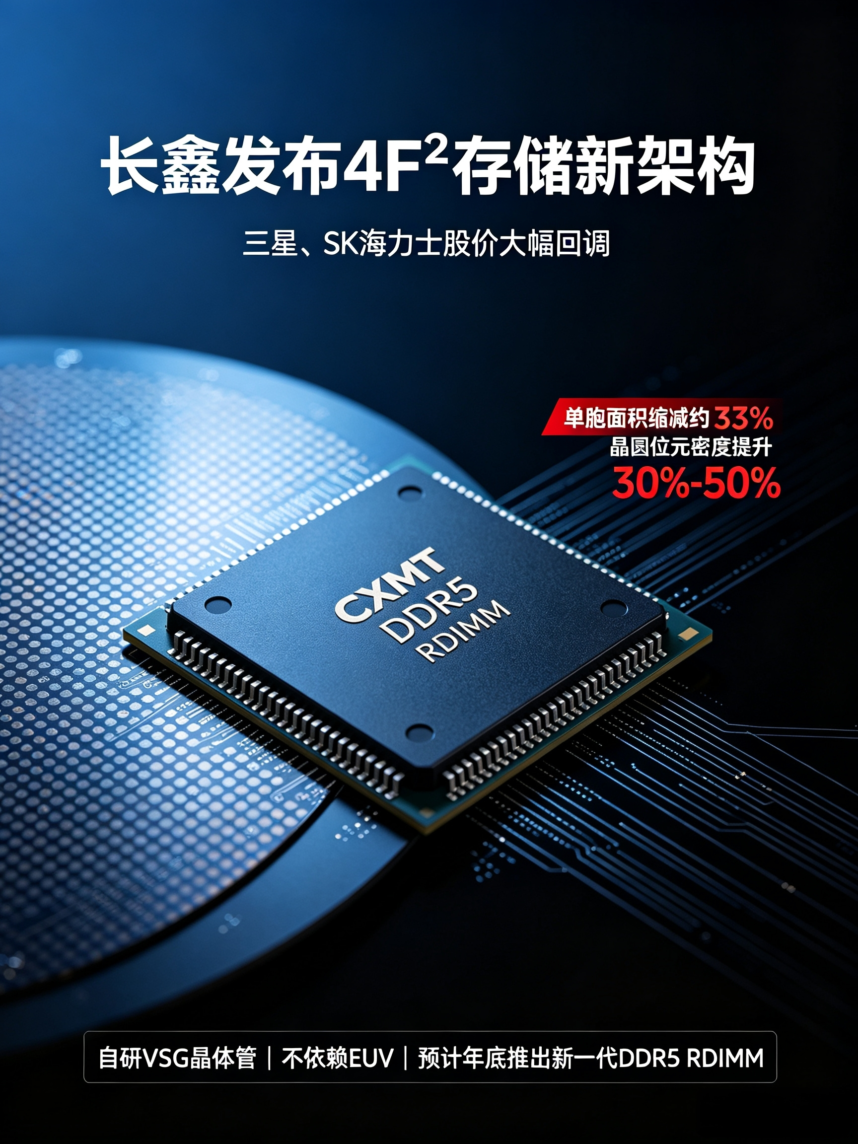 改写DRAM赛道！长鑫VSG晶体管4F2架构，国产存储弯道超车，全球存储巨头估值重估10月15日消息
