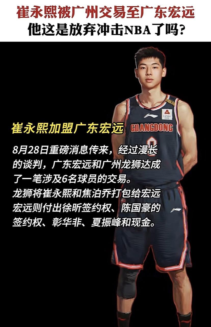 崔永熙加盟广东宏远这事闹得沸沸扬扬。杨瀚森、林葳等都在海外联赛闯荡，可崔永熙被篮