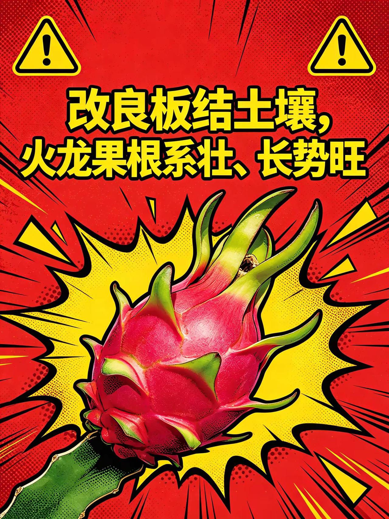 改良板结土壤，火龙果根系壮、长势旺。改良土壤板结土壤火龙果种植