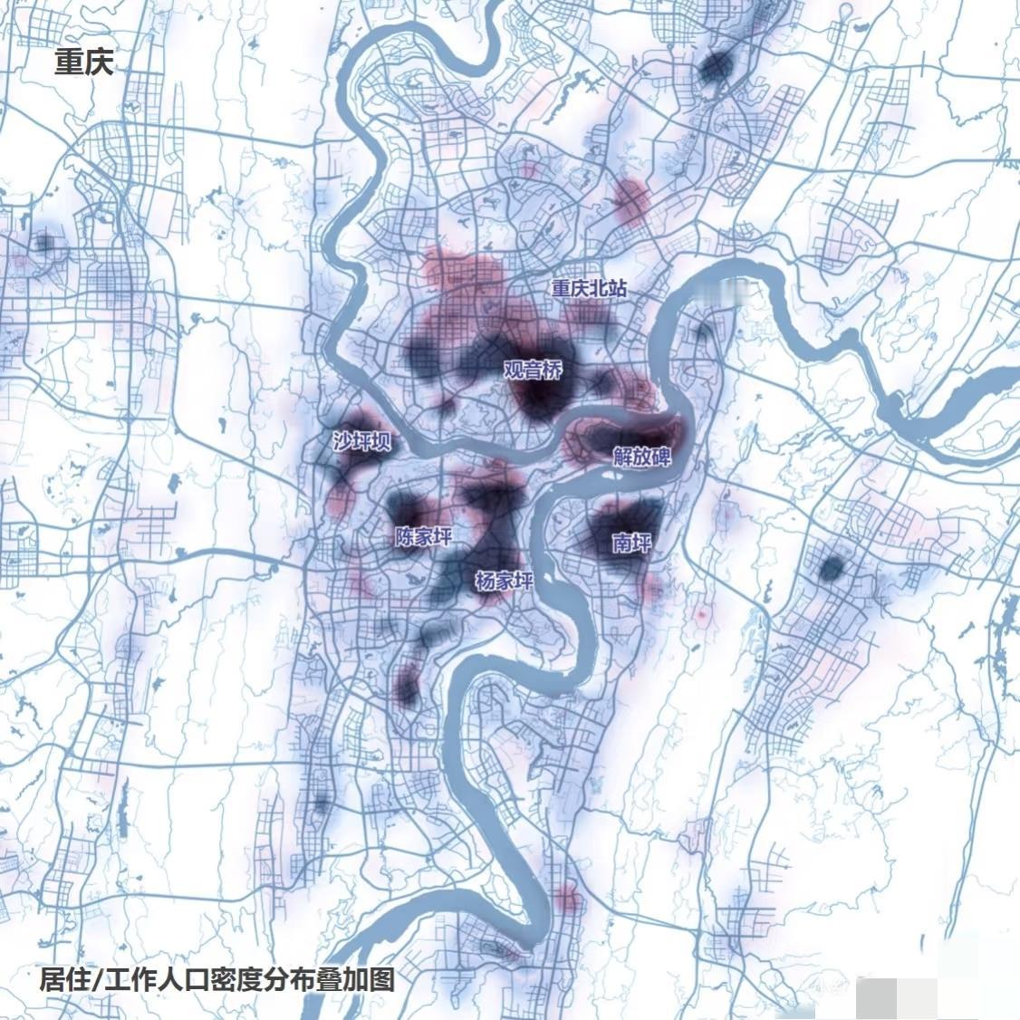 重庆职住分布，这才是堵车的根本原因[捂脸哭][捂脸哭]重庆是我国著名的山城，不仅山