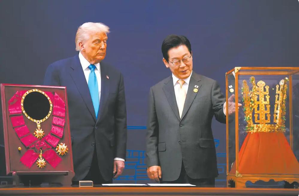 有人说李在明送特朗普的“新罗金冠”，有“册封藩王”的隐喻，因为新罗国王大多是在唐