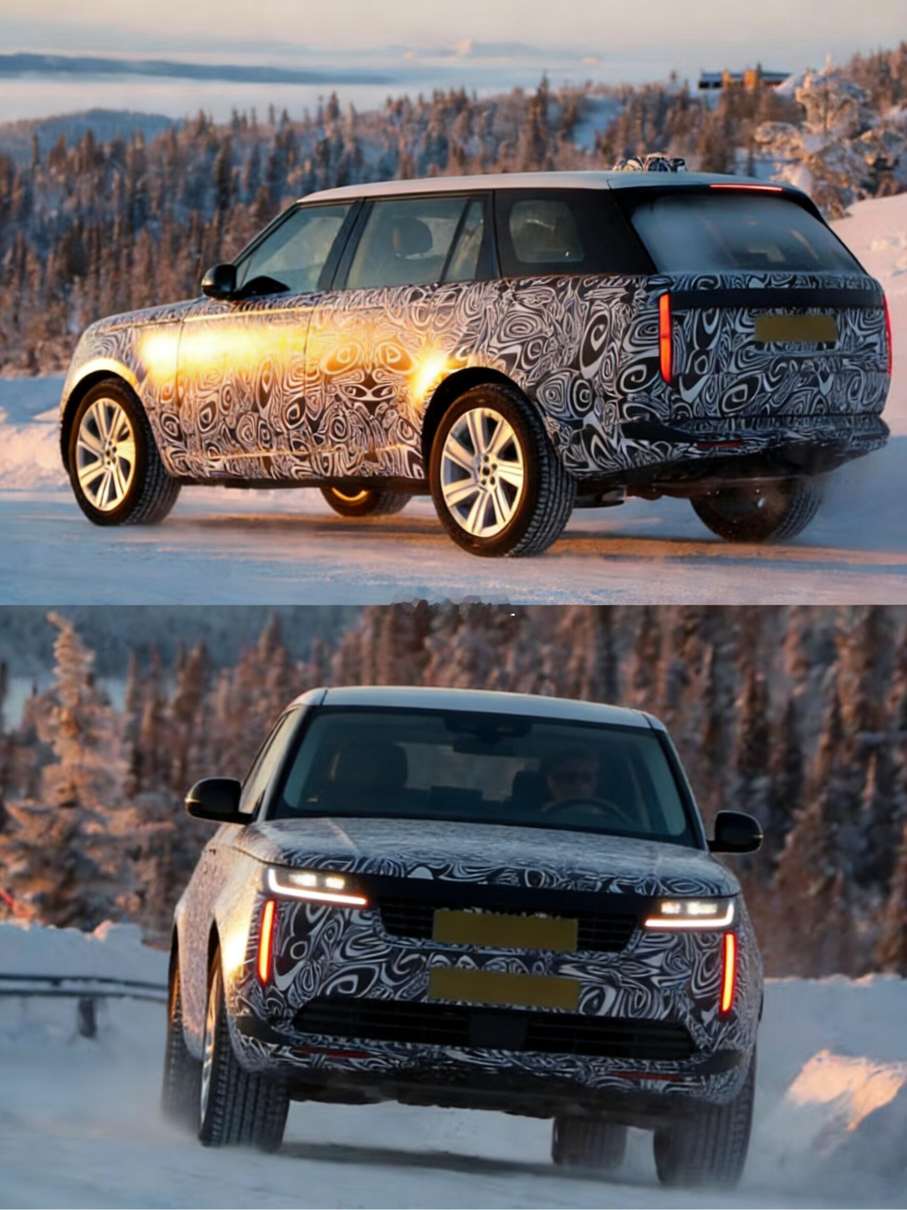 路虎揽胜中期改款路测图曝光大灯变圆润外观，前脸大灯看着更圆润，弧度比老款大，内