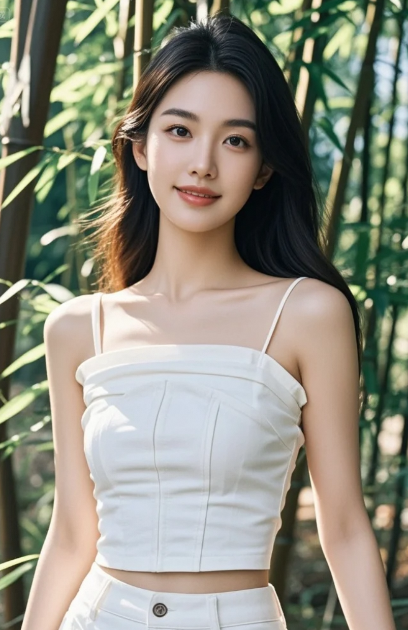 一袭素衣，万竿修竹，她是最清冷的一抹留白。