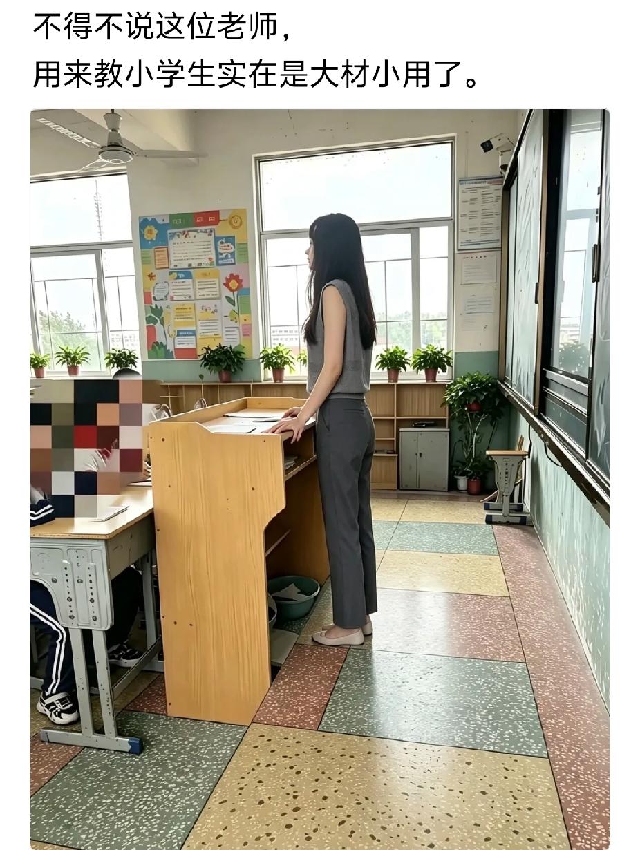 不能叫她教中学，因为中学生光看她长的漂亮，她讲的课一句也没记
