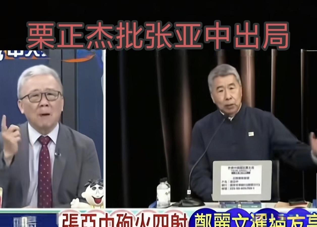有意思了，台湾退将栗正杰公开反对张亚中。在节目中对于这几位参选人的评论，没想到