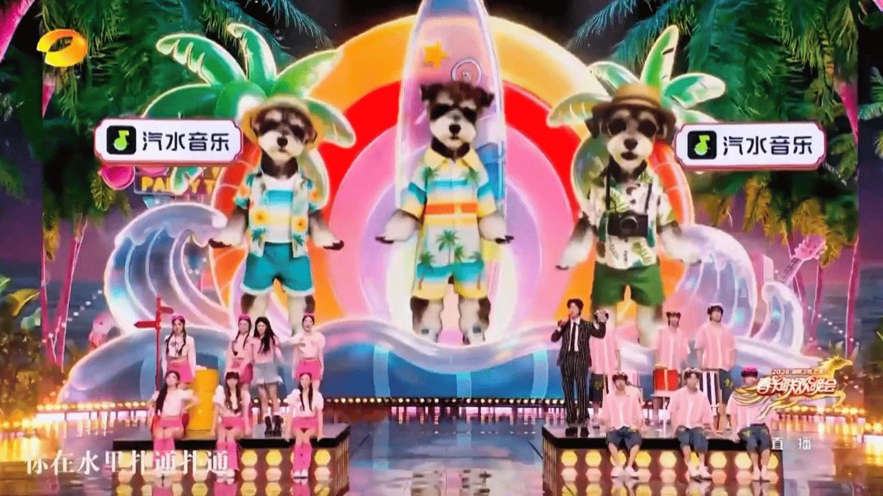 刘宇宁伴舞呆米刘呆米春晚舞台首秀🈶谁懂刘呆米在刘宇宁身后伴舞的好笑程度太抢镜了